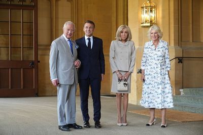 Charles bids farewell to President Macron during touching goodbye