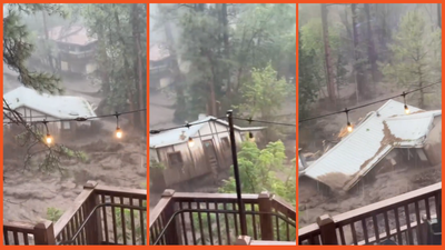 Flash flood chaos continues as horrified New Mexico onlookers watch entire house tumbling down river
