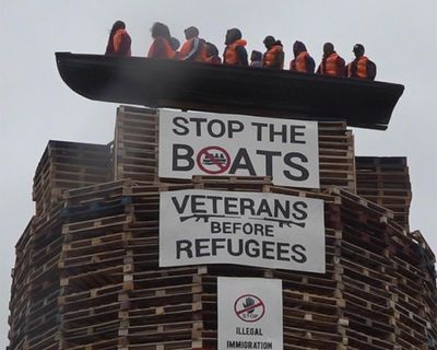 Northern Ireland politicians condemn migrants effigy on loyalist bonfire