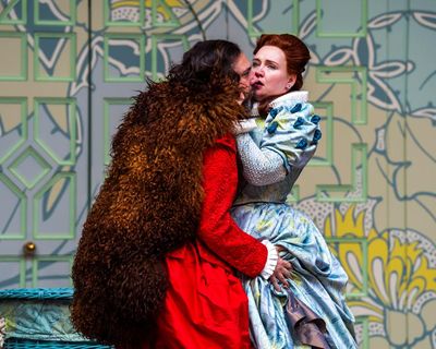 The Merry Wives of Windsor review – Shakespeare’s script is the weakest bit of this joyous revel
