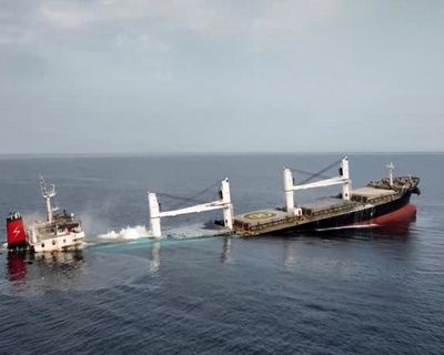 Seafarers from cargo ship attacked by Houthis rescued after 48 hours in water