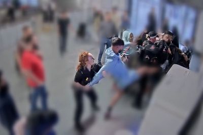 Police officer says she was ‘absolutely terrified’ during Manchester Airport brawl
