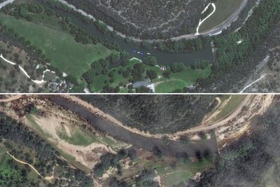 Texas flood before-and-after pictures show devastating toll of catastrophe which left 121 dead and 173 missing
