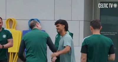 Watch moment Jota breaks injury cover to link up with Celtic squad in Portugal