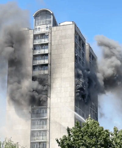 Huge fire breaks out at south London tower block — 70 firefighters race to scene