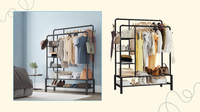 I'm breaking up with my 'floordrobe' and finally fixing my messy bedroom with this nifty 4-in-1 clothes rail