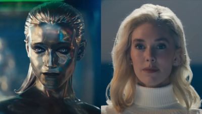 Between Vanessa Kirby's Futuristic Blue Dress And Julia Garner's Silver Sheer Red Carpet Look, The Fantastic Four Women Are Out Of This World