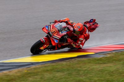 MotoGP German GP: Marc Marquez strolls to wet pole as rivals battle