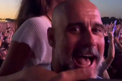 Pep Guardiola belts out Oasis hit as Man City boss enjoys Heaton Park concert