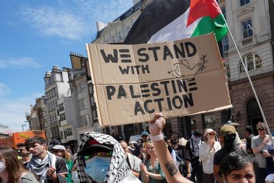 Police carry demonstrators away as 42 arrested at protest in support of banned Palestine Action