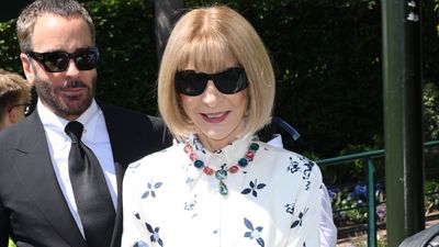Anna Wintour's statement accessories take her floral summer dress to ground-breaking new heights at Wimbledon