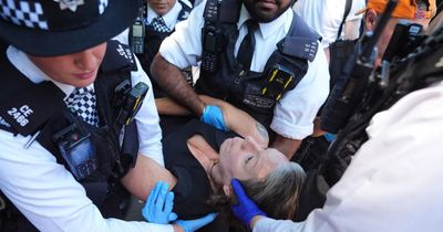 46 arrests as police forced to carry activists away from Palestine Action protest