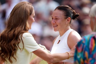 Princess of Wales consoles tearful Amanda Anisimova as she makes glamorous return to Wimbledon's Royal Box