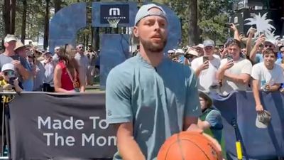 Steph Curry’s No-Look Trick Shot at Celeb Golf Tournament Went Hilariously Wrong