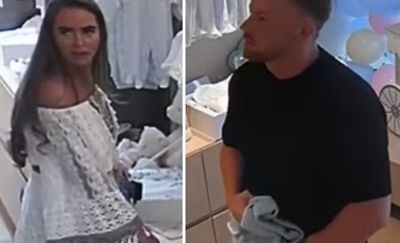 Moment shoplifters caught stealing baby clothes worth £800 from boutique popular with Princess of Wales
