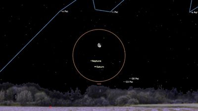 Don't miss the moon pass close to Saturn and Neptune tonight