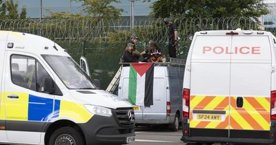 Pro-Palestine protesters drive van through fence of arms firm factory in Edinburgh