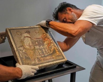 Erotic mosaic stolen by Nazi captain in second world war returned to Pompeii