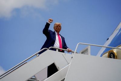 Trump dodges question on if he’s in Epstein files and claims Obama and James Comey made them up