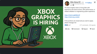 Microsoft employee uses terrible AI-generated image to advertise for Xbox artists just weeks after massive layoffs