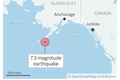 Tsunami warning issued for parts of Alaska after 7.3-magnitude earthquake