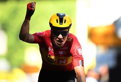 Jonas Abrahamsen storms to victory on Stage 11 of the Tour de France just four weeks after breaking collarbone