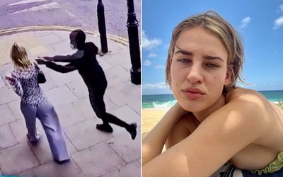 Moment Australian model chases thief after having phone snatched in London for second time in three months
