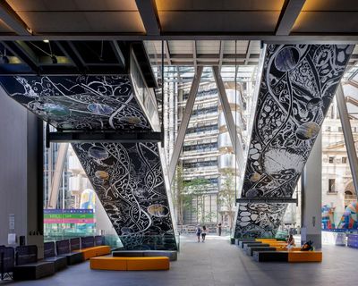 Sculpture in the City/Bloomberg Space review – folk horror bubbles up under towering icons of cash