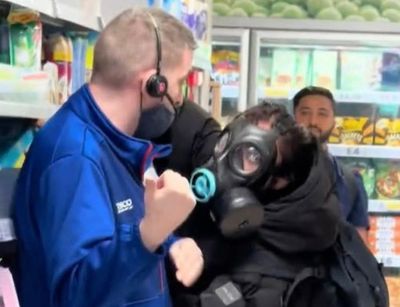 Man, 23, charged after ‘screwdriver stabbing by suspect in gas mask’ at Tesco branch in Kilburn