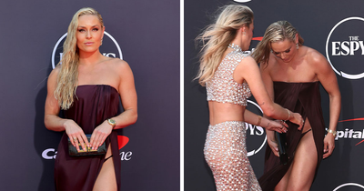 Lindsey Vonn Suffers Embarrassing Wardrobe Malfunction On The 2025 ESPYs Red Carpet