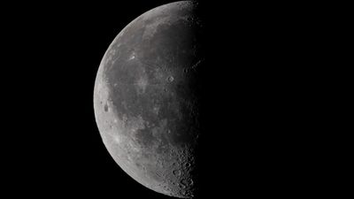 Don't miss the third quarter moon shine near Saturn in the eastern sky tonight