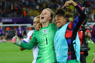 Hannah Hampton praises England supporters for providing ‘little edge’ during penalty heroics