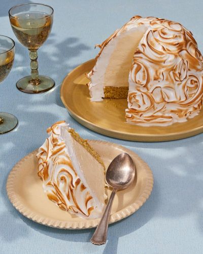 Helen Goh’s recipe for lemon meringue bombe alaska with pistachio cake