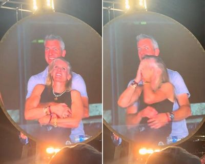 Are they ‘having an affair’ or just shy? The couple caught on Coldplay’s kiss cam
