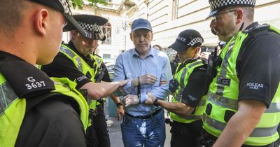 Activist slams 'draconian' law as protester arrested at Palestine Action demo