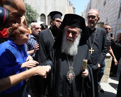 Christian patriarchs make joint visit to shelled church in Gaza