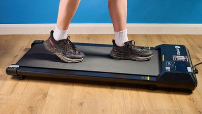 I walked 14,000 steps without leaving my apartment thanks to this under-desk treadmill — and it’s just $149