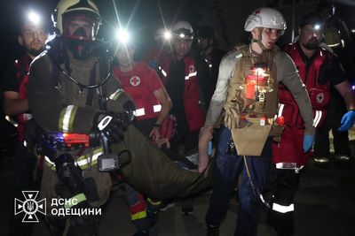 Watch emergency services respond to deadly mass Russian drone attack