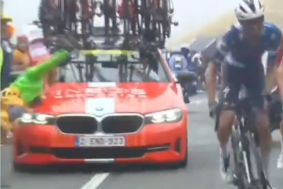 Ineos apologise after hitting spectator with support car during Tour de France