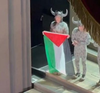 Royal Opera House chaos as privately-educated 'queer dance artist' unfurls Palestinian flag on stage