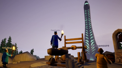 Co-op Kaiju Horror Cooking is a game about medieval monks catapulting meals into the mouths of giant monsters, and it's out later this month