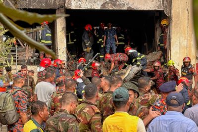 Bangladesh Air Force training jet crashes into school in Dhaka, killing at least 1