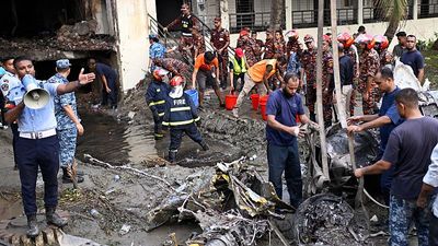 At least 31 killed after Bangladesh Air Force jet crashes into school in Dhaka