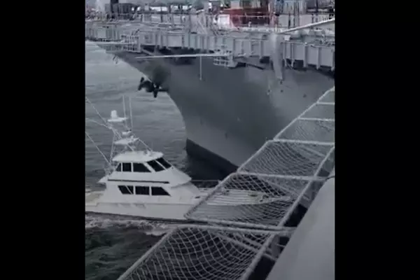 Boat crashes into USS Midway, causing $100,000 in damage to historic ship