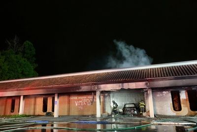 Postal inspectors investigating fiery car crash at California post office as an intentional act
