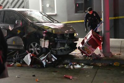 Authorities investigating LA shooting and crash that injured dozens ask for tips to find gunman