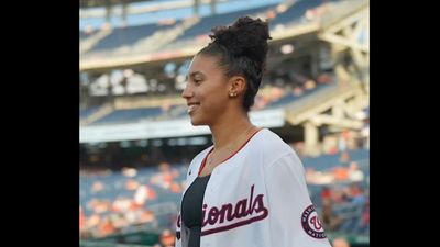 Watch Arlington Native Azzi Fudd Throw Out First Pitch at Nationals Game