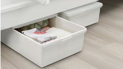 I swear by this $18 IKEA storage solution — now my clutter is safely stored under my beds