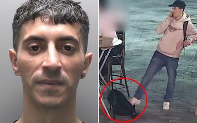 Watch: Notorious bag thief using his foot during £6,000 crime spree at pubs in City of London