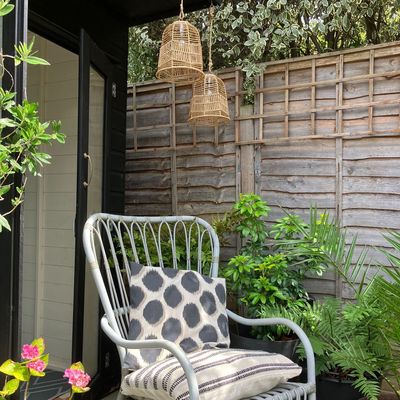 I turned these £8 B&M lampshades into striking outdoor solar lights - they’ve transformed my garden seating area